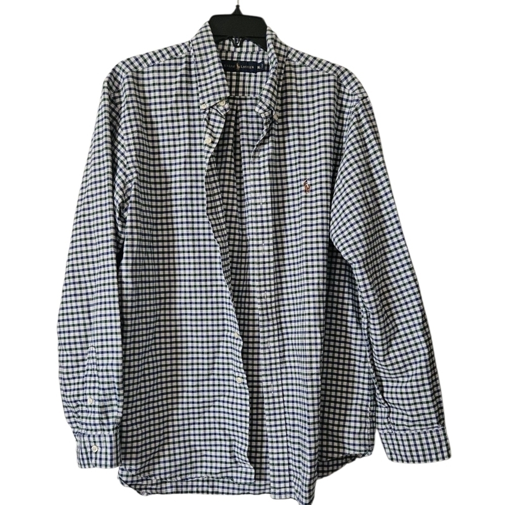 Ralph Lauren Classic Fit Button Gingham Oxford Shirt Mens XL